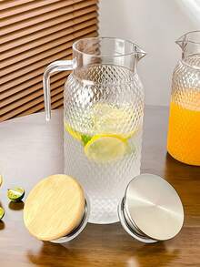 1pc/Set High Temperature Resistant Water Pitcher With Handle - Large Capacity Handled Water Carafe, Ideal For Summer Beverages, Restaurants, Lemonade, Juice And Tea Service, Easy To Clean Design - Multicolor - View 1