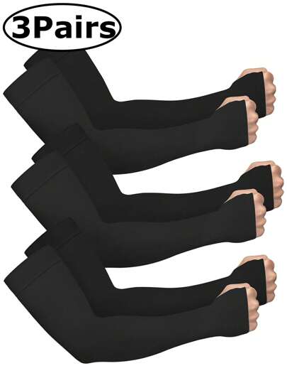 3 pares/1 par de mangas de braço com proteção UV para homens e mulheres, manga de compressão FPS 50 para proteção contra UV e bloqueio solar, capa protetora longa para ciclismo