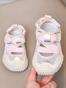 1 Pair New Outdoor Casual Sports Sandals With Hook And Loop Closure, Fashionable Versatile Design, Spring/Summer - Pink - View 3