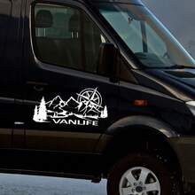 Auto Seitenaufkleber Campingbus Lebensstil Vanlife Dekor Aufkleber Vinyl Dekoration für LKW, Wohnmobil, Bus, Wohnwagen, Kleinbus Autozubehör