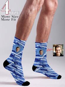 Custom Photo Socks Personalized With Your Face, Funny Printed Novelty Couples Socks For Men Women, Holiday Gift Socks Comfortable Breathable Daily Wear,Anniversary Gift, Valentine Gift, Birthday Gift, Wedding Gift, Christmas Best Gift Exclusively New - White - View 1