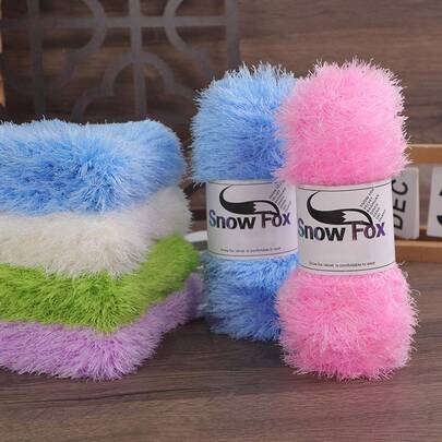 1 Set (400g Total) Faux Fur Yarn, Chunky Knitting Yarn Suitable For Coats, Sleepwear, Scarves, Hats, Shawls, Vests, 1 Piece = 4 Balls = 400g