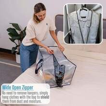 Woven Bag For Moving, Semi-Transparent Handheld PE Large Capacity Storage Bag, Waterproof Clothes Zipper Bag - Multicolor - View 3