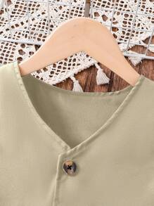 2 piezas Conjunto de niña de verano con cárdigan casual de unicolor abierto + Top camisa + Mini falda plisada negra simple, Atuendo de uso diario, Juvenil y Vibrante