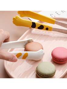 1pc Cat Paw Shaped Kitchen Food Clip, Multi-Functional Baking Tongs Bread Clamp - Multicolor - View 2
