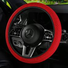 1 pieza Funda elástica de volante de coche con malla 3D transpirable y masajeadora, se ajusta a interiores de coche de 14.5-15 pulgadas