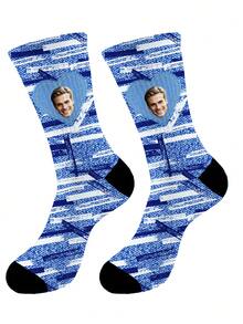 Custom Photo Socks Personalized With Your Face, Funny Printed Novelty Couples Socks For Men Women, Holiday Gift Socks Comfortable Breathable Daily Wear,Anniversary Gift, Valentine Gift, Birthday Gift, Wedding Gift, Christmas Best Gift Exclusively New - White - View 2