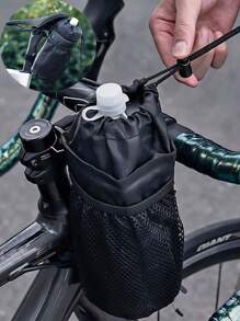 1 pieza Bolsa para botella de agua de bicicleta, Bolsa multiusos de bicicleta para teléfono móvil y botella de agua, Bolsa portabidón de bicicleta, Portabidón de bicicleta, Portabidón de ciclismo aislado, Bolsa de manillar para bicicleta de carretera, Soporte para taza de bicicleta, Bolsa de barra aislada, Bolsa de almacenamiento de bicicleta, Bolsa portabidón de bicicleta