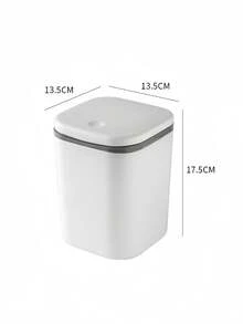 Small Tabletop Trash Can, High-Quality Plastic Waste Bin With Lid For Home, Office, Dorm, Pressing Design, Mini Size - Multicolor - View 10