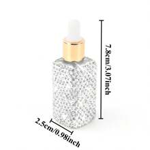 1pc Shiny Essential Oil Dropper Bottle, Mini Glass Bottle, Portable Perfume Bottle, Cosmetic Sample Container, Liquid Perfume Bottle, Dispensing, Refillable, Lightweight And Easy To Carry, For Traveling And Home Organization, Ideal Gift For Holiday Season