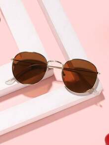 1 PC Metal Round-Framed Fashion Glasses For Teenagers Aged 12-16, Suitable For Daily Outing - Multicolor - View 11