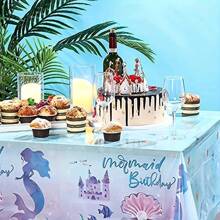 1pc Ocean Mermaid & Seashell Themed Birthday Party Tablecloth