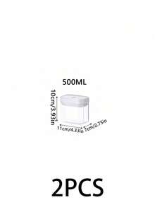 1/2 Pcs Kitchen Airtight Storage Jars, PET Material Dust-Proof Waterproof Pest-Proof Cereal Canister, Stackable Fridge Storage Box, Kitchen Storage Container, Food Storage Box, Rice Storage Box, Suitable For Storing Grains, Rice, Pasta, Flour And Sugar