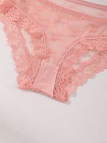 4 PCS Women's Sexy Lace Panties Low Waist Seamless Briefs Hollow Out Lace Splicing Lingerie Comfortable And Breathable Sports Underwear