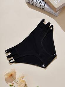 5条装女士纯棉内裤，纯色瓜子色中腰三角内裤，适合女生和学生 - 彩色 - 查看 6