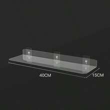 Estante de pared acrílico transparente, Panel colgante perforado para baño, inodoro, cocina, estante de almacenamiento, pegatinas fuertes gruesas acrílicas XTWH - Largo 50x15cm - Ver 13