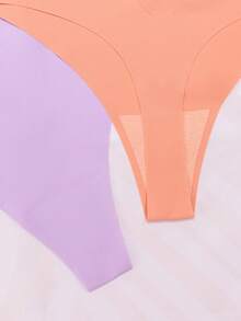 MLeyhoice 5pcs Underwear & Sleepwear Set, Daily Underwear, Seamless Thong Set, Women's Panties, Comfortable Heart Pattern Briefs, Suitable For Dates, Workouts, Parties, Weddings, Everyday Wear, Special Occasions - Multicolor - View 4