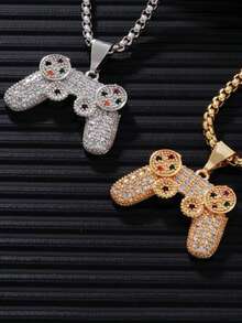 1pc Stainless Steel Gaming Controller Necklace, Fashion Jewelry Gift For Men, Party Present, Valentine's Day - Necklace - View 1