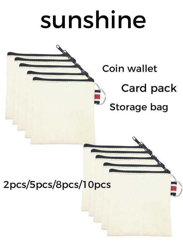 Multi-Piece Set Blank Zipper Bags In Bulk, Cosmetic Bags Pencil Case For Cosmetics And DIY Crafts, Blank Cosmetic Bags Pencil Bags Bulk Cosmetic Bags Multifunctional Travel Toilet Bag Zipper Change Bag Bags In Bag