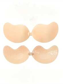 1 对芒果形状一次性无缝隐形隆胸乳贴胸垫，女士内衣配饰 - 杏色 - 查看 13