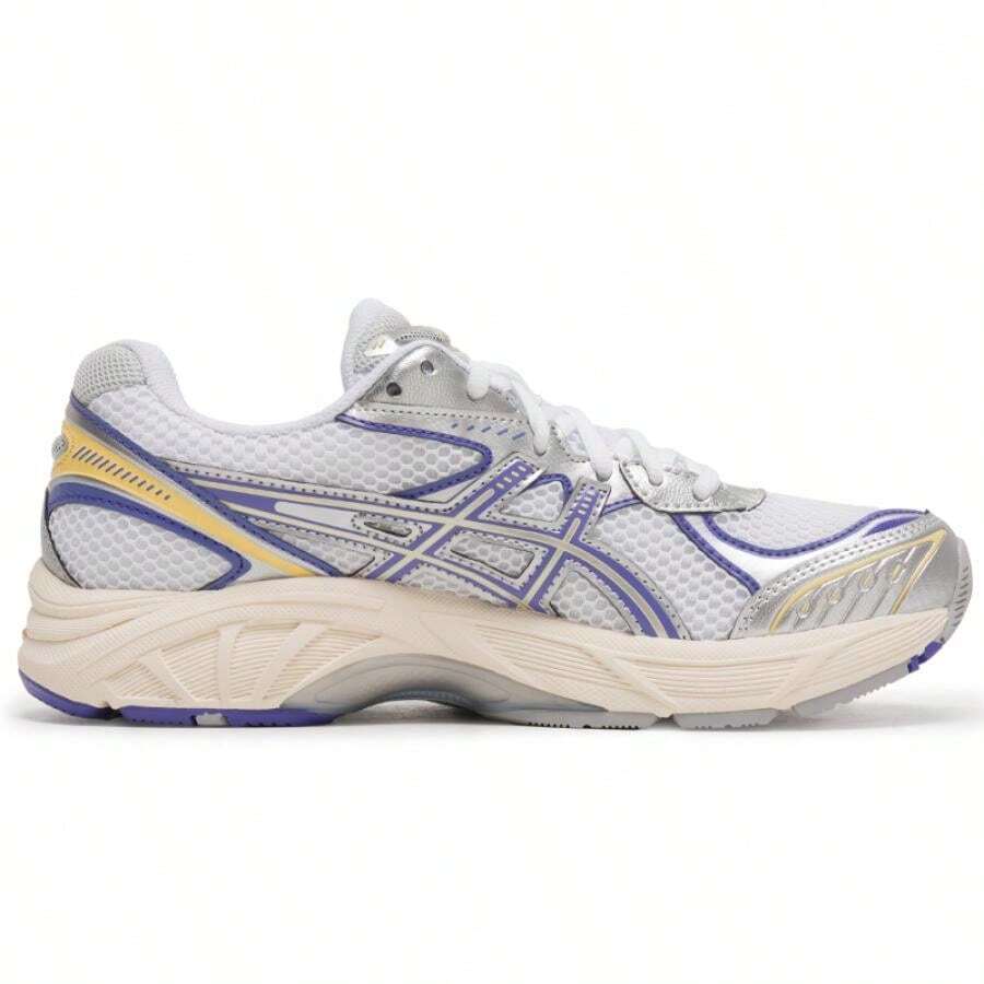 Asics GT-2160 休闲网面透气轻便日常通勤健身运动鞋 1203A275-109，男女通用 - 白色/紫色 - 查看 1