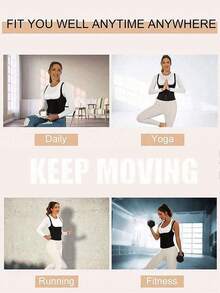 1 件女式氯丁橡胶汗水腰部训练腰带，塑身腰带，腹部腰部支撑锻炼腰带，适合锻炼、居家运动和散步 - 黑色 - 查看 3