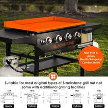 1Pc Griddle Silicone Griddle Mat For Blackstone 17inch, 22inch, 28 Inch And 36 Inch Gas Griddle, Blackstone Grill Accessories Cover, Upgraded Silicone Mat, Waterproof & -Proof, Protect Griddle From Rusting, Rodent, Insect, Dust - 橘色 - 查看 5