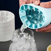 1pc Silicone Portable Ice Mold For Ice Cube Making, Easy Release Silicone Ice Cube Mold, Holds Up To 60 Ice Cubes