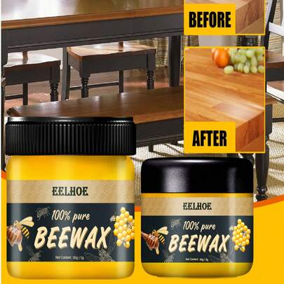 JUE FISH Nước đánh bóng đồ gỗ sáp ong tự nhiên 80g/40g - Đánh bóng, chống thấm nước, chống trầy xước, chăm sóc sàn gỗ. Sáp ong tự nhiên nuôi dưỡng sâu cho gỗ, phục hồi độ bóng và cảm giác tự nhiên. Độ bóng lâu dài và bảo vệ hiệu quả. Ngăn ngừa khô, nứt, ẩm và nấm mốc. Giải quyết các vấn đề như xỉn màu, khô, trầy xước do ma sát và ẩm ướt/nấm mốc.