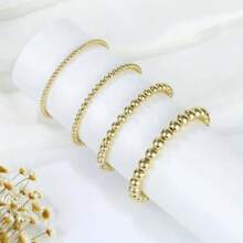 1100pcs Gold Smooth Round Beads 3/4/6/8mm Gold Spacer Loose Beads Kit For DIY Bracelets, Necklaces, Crafts Making