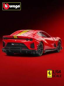 Burago Bburago1:64 Vermelho 812 Competizione Sports Modelo de Carro Capa de Acrílico Preto + Base