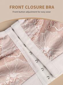 MIOTAN Sujetador inalámbrico para mujer de talla grande, con cierre delantero de encaje, tirantes ajustables, suave y transpirable