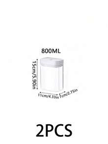 1/2 Pcs Kitchen Airtight Storage Jars, PET Material Dust-Proof Waterproof Pest-Proof Cereal Canister, Stackable Fridge Storage Box, Kitchen Storage Container, Food Storage Box, Rice Storage Box, Suitable For Storing Grains, Rice, Pasta, Flour And Sugar