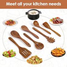 7pcs/1pc Cookware Set, Homeware Kitchen Utensil Set, Natural Bamboo
