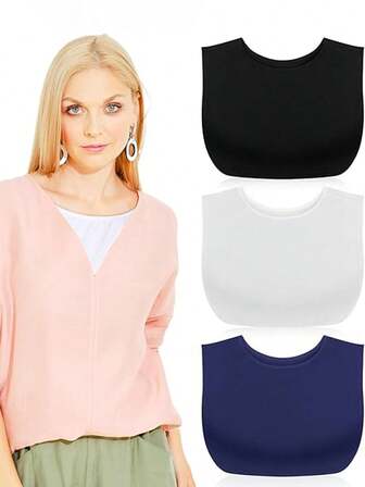 1pc Women's New Fashion Knitted Fake Collar, Simple Neckline Anti-Exposure Dickey For Dress For Christmas Decor