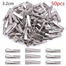 50 件多尺寸空白方形鳄鱼发夹，适用于 DIY 发饰底座和造型组件，用于制作 DIY 串珠首饰