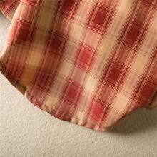 1pc Pet Maillard Plaid Shirt, All Season Indoor & Outdoor Pet Apparel For Small Dogs And Cats, British Style