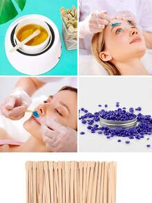 300/200/100/50/20pcs Disposable Waxing Sticks, Beauty Depilation Tools, Wooden Sticks For Body And Facial Hair Removal, Easy To Use, Suitable For Salons, Trips, Professional Wax Applicator, One-Time Wax Applicator Sticks, Wax Paper Waxing Sticks, Eyebrow Waxing Sticks, Applicable For Body, Legs, Face And Medium To Large Areas Hair Removal, Eyebrow Hair Removal Tool - Multicolor - View 5