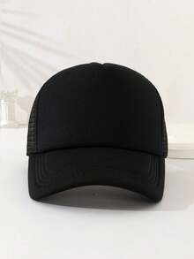 1 chiếc mũ lưỡi trai bóng chày lưới xốp trơn unisex, mũ chống nắng vui nhộn dùng hàng ngày, hoạt động ngoài trời, du lịch, đi bộ đường dài, bãi biển - màu đen - Xem 12