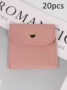 20/1pc Faux Leather Jewelry Pouches With Snap Closure Jewelry Storage Bag - Luxurious Gift Bags For Earrings, Necklaces, Bracelets, And Rings - Perfect For Storage & Pieceaging ﻿,Square Velvet Cloth Bag With Snap Fastener ,Velvet Jewelry Bags ,Cloth Gift Pouches Candy Gift Necklace Bracelet Packing Jewelry Beads Gift For Valentine's Day