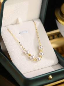 1pc Exquisite S925 Sterling Silver Delicate Necklace, Simple Elegant Collarbone Chain, Gift For Girlfriend, Party, Birthday - Silver - View 5