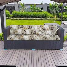 1pc S/M/L Waterproof Floral Stretch Sofa Pillow Cover, Outdoor Patio Cushion Slipcover, Flexible Chair Pad Cover, Porch Patio Furniture Protector - Grey - View 2
