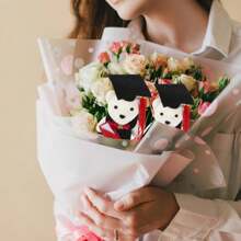 Decoración de graduación, ramo de flores con oso de peluche, regalo de decoración de graduación, ramo de graduación