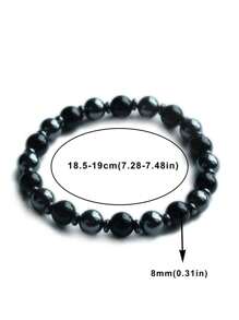 YAUKIA Bracelet de protection contre l'empathie en porcelaine blanche et tourmaline noire de 8 mm, bracelet de protection énergétique en hématite, bracelets de guérison, d'équilibrage, de méditation, de nouveaux départs et de bonne chance pour les hommes et les femmes