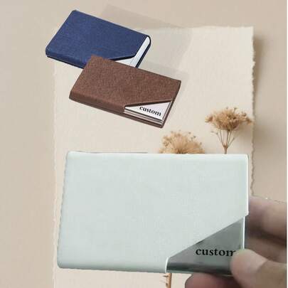 1 chiếc hộp đựng danh thiếp bằng kim loại tùy chỉnh, có thể cá nhân hóa với tên và công ty, phù hợp cho nam và nữ, quà tặng kinh doanh thiết thực với ý nghĩa tưởng niệm để tạo ấn tượng sâu sắc và thúc đẩy hợp tác, trở lại trường học, đồ dùng học tập