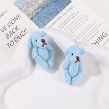 1pc Cute Miniature Cartoon Decor Plush Toy House Toy Photography Props, Soft Simulated Fur Bear, Lovely Style, Suitable For Bag, Clothing, Socks, Shoes Accessory Or Cute Gift For Your Friend, Family As A Birthday Or Christmas Present, Also A Great Addition To Your Plush Collection.