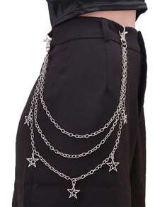 1pc Star Street Fashion Metal Trouser Chain, Suitable For Both Men And Women, All Season Clothing Accessory