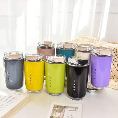 Copo portátil para bebidas de escritório 320ml, para viagem, em aço inoxidável, à prova de vazamentos, para carro, com alça, para café, para volta às aulas