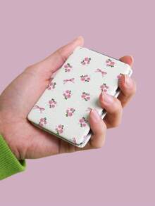 INS系列可折叠小巧轻便的手持镜，适用于各种场景和人群。可折叠方形便携式口袋镜，饰有经典蝴蝶结、小猫、小羊羔和玫瑰花朵图案。精致的折叠结构，经久耐用，方便携带。180°翻盖，多功能化妆镜，化妆，经济实惠，房间装饰，梳妆台，旅行，卧室，化妆配件，镜子，化妆镜，迷你镜，小镜子，小镜子，手镜 - 彩色 - 查看 5