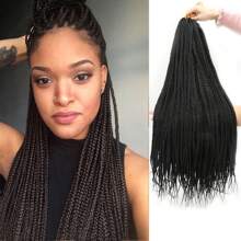 22 hebras Extensiones de cabello trenzado a ganchillo de 24 pulgadas rectas preanudadas sintéticas, trenzas a ganchillo de médium con nudo libre, trenzas a ganchillo diosa sirena de color negro natural para mujeres